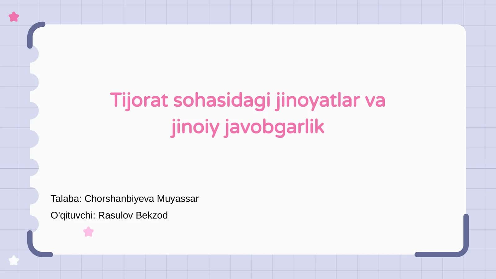 Tijorat sohasidagi jinoyatlar va jinoiy javobgarlik 1