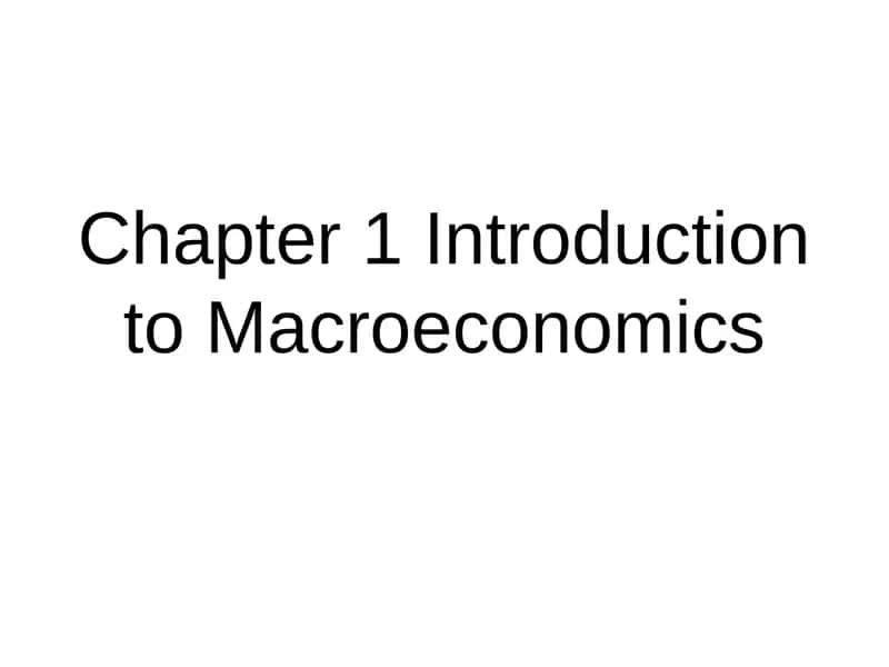 Mavzu 1: Makro iqtisodiyotga kirish 1
