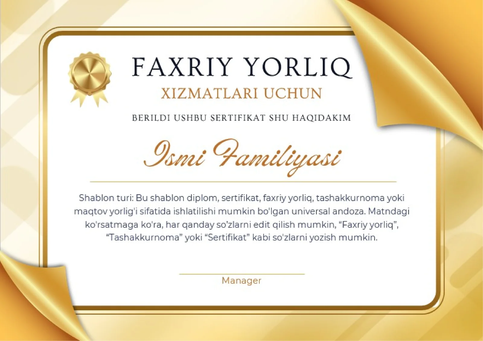 Faxriy yorliq 1