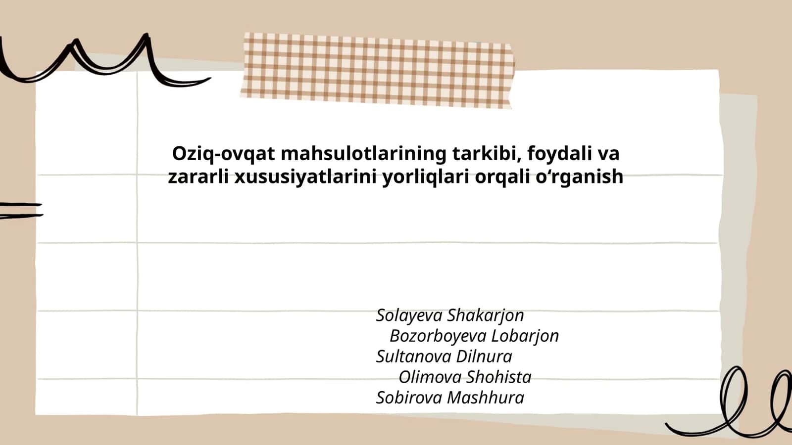 Oziq-ovqat mahsulotlarining tarkibi, foydali va zararli xususiyatlarini yorliqlari orqali o‘rganish 1