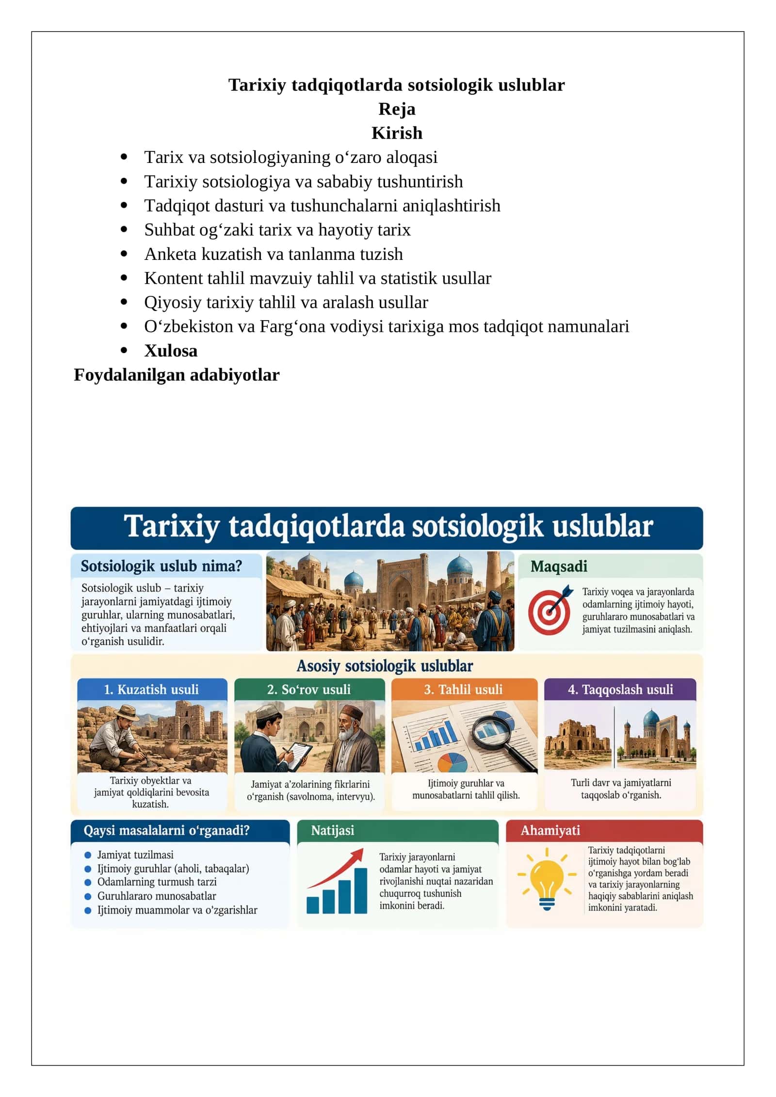 Tarixiy tadqiqotlarda sotsiologik uslublar 1