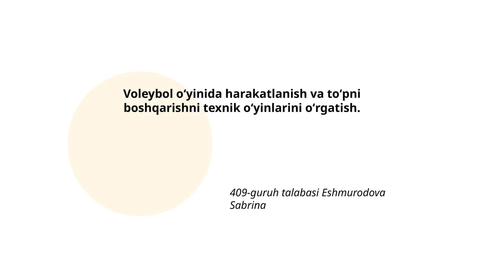 Voleybol oʻyinida harakatlanish va toʻpni boshqarishni texnik oʻyinlarini oʻrgatish 1