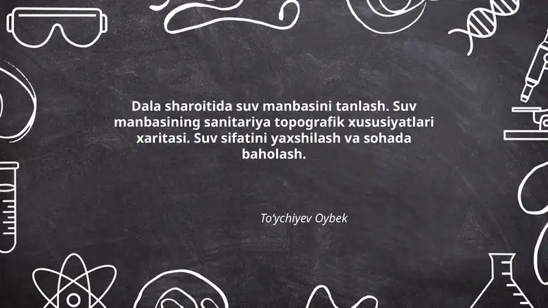 Dala sharoitida suv manbasini tanlash 1