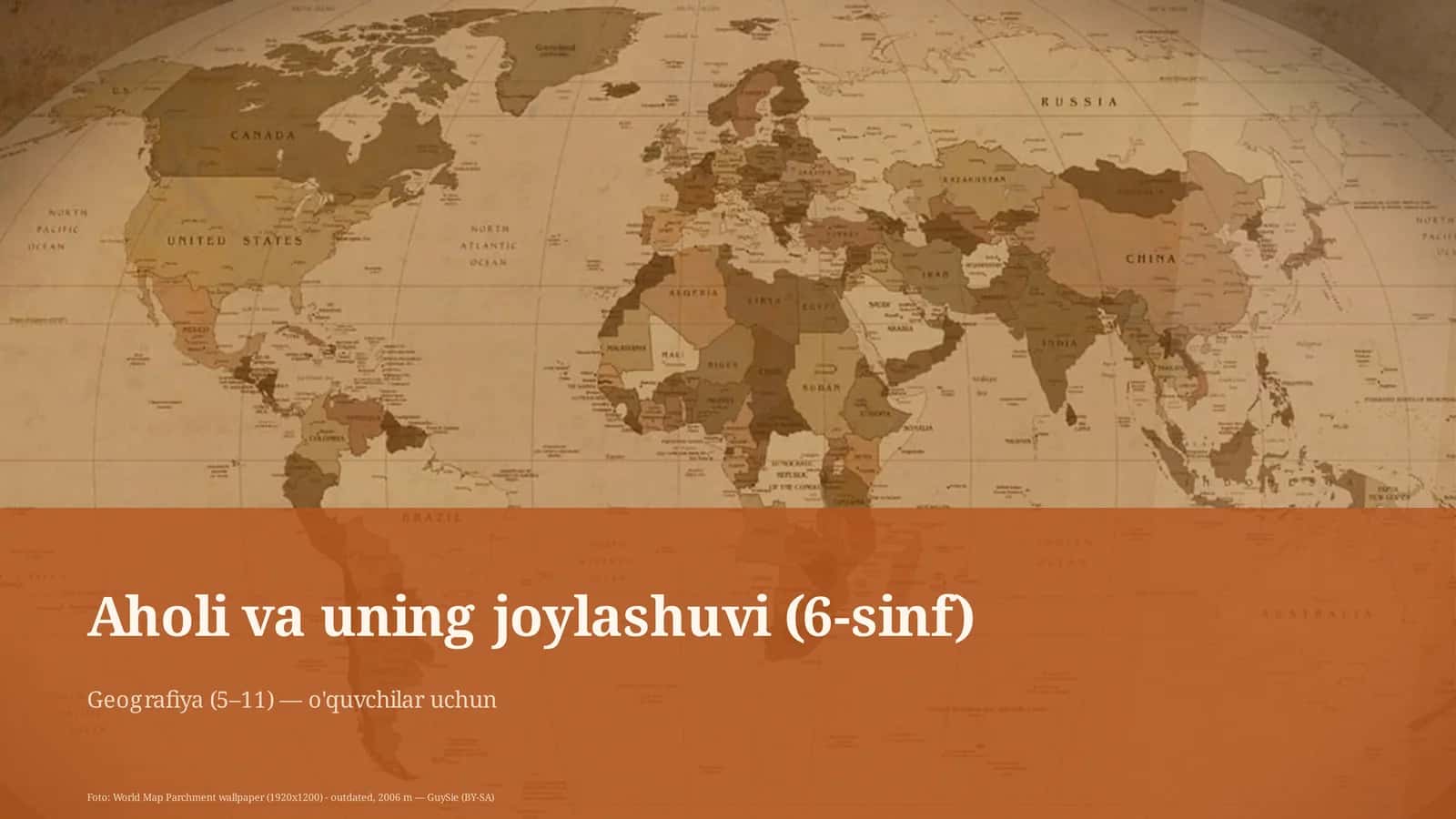 Aholi va uning joylashuvi (6-sinf) 1