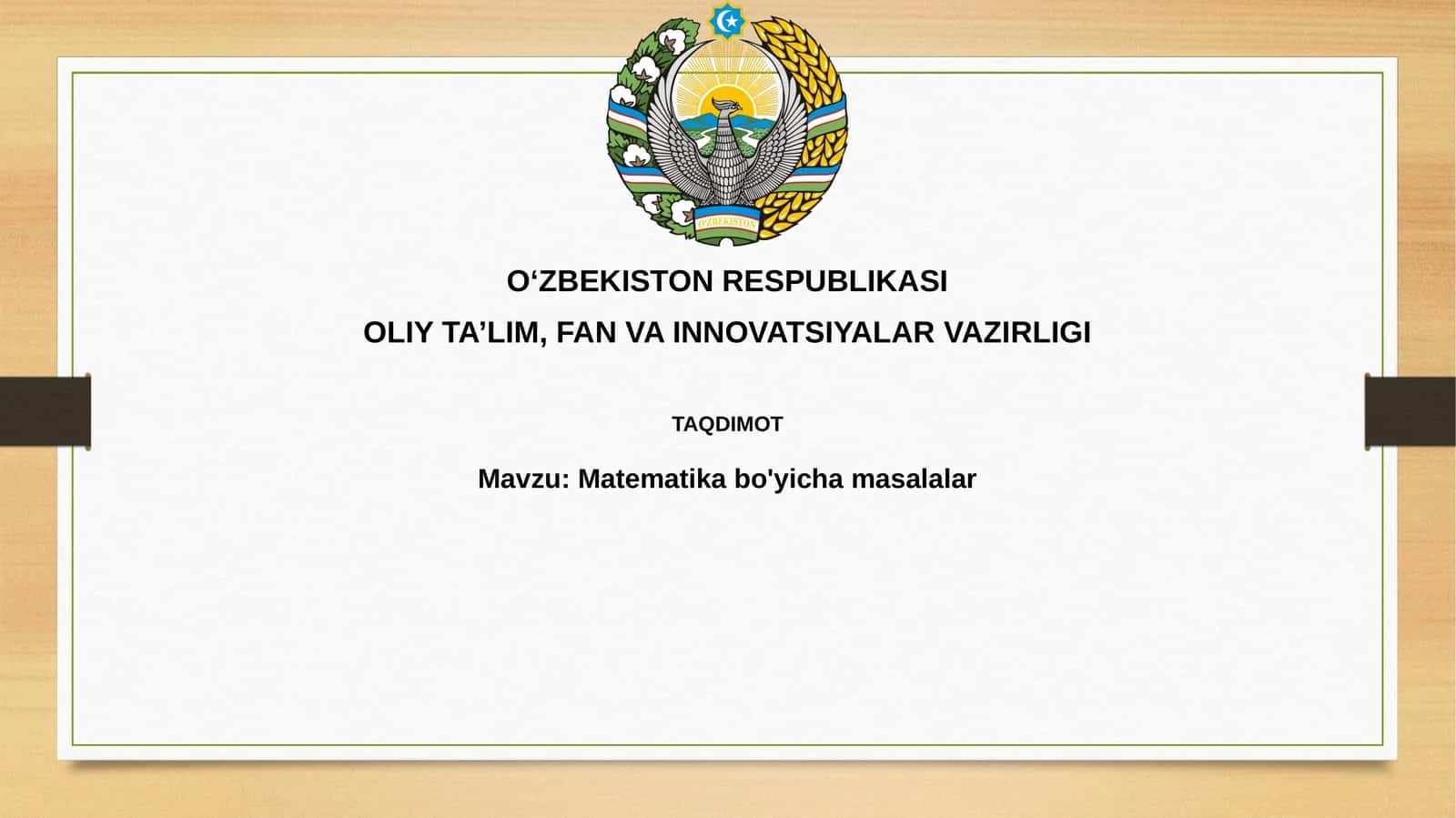 Matematikabo'yichamasalalar 1
