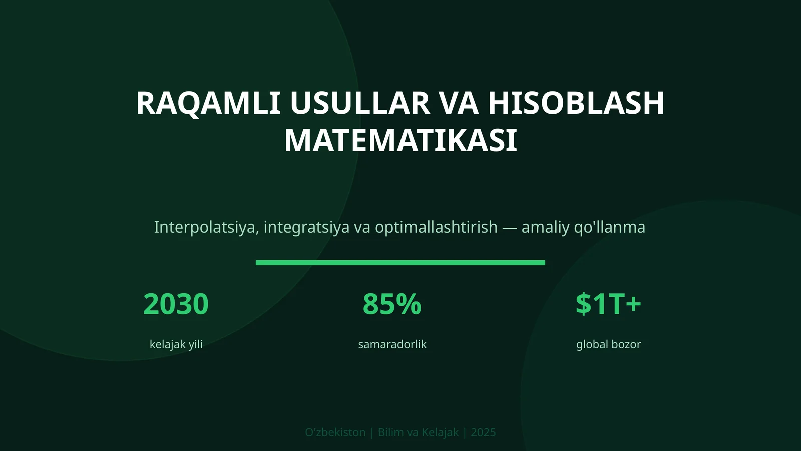Raqamli usullar va hisoblash matematikasi 1
