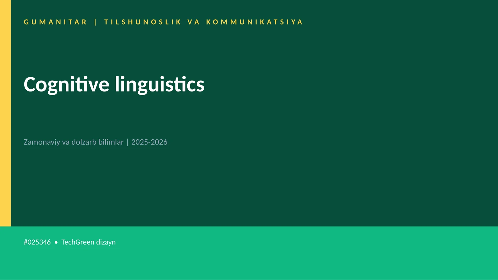 Cognitive linguistics 1
