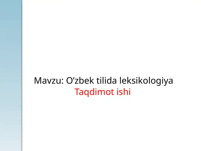 O’zbektilida leksikologiya 1