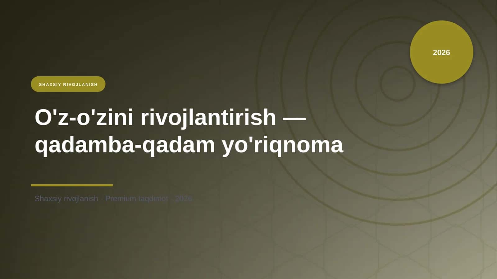 O'z-o'zini rivojlantirish 1