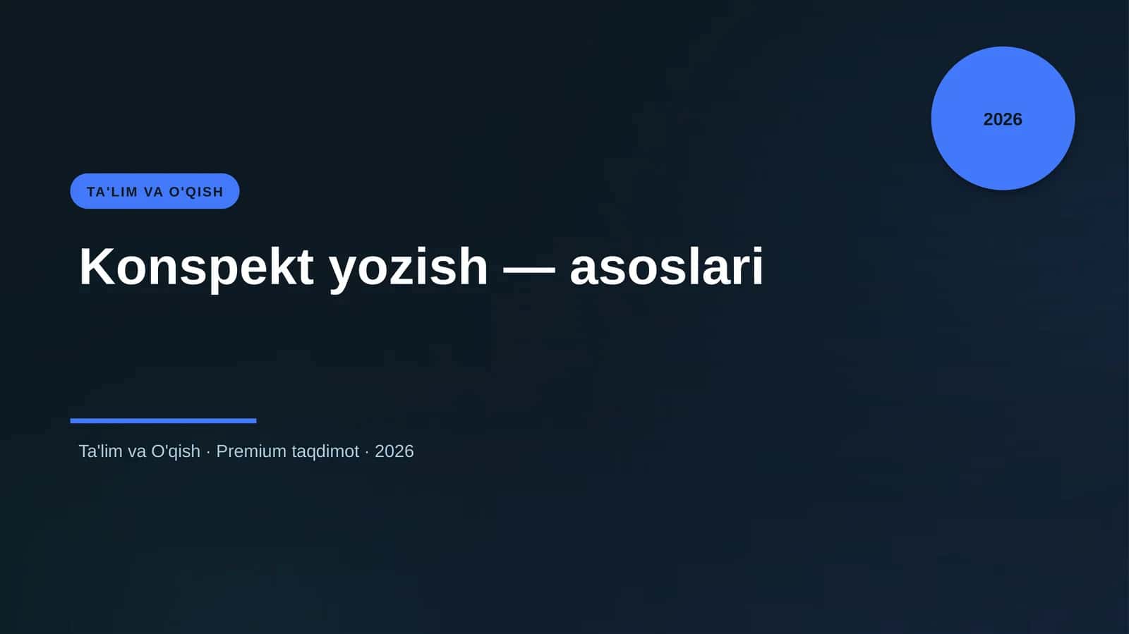 Konspekt yozish — asoslari 1