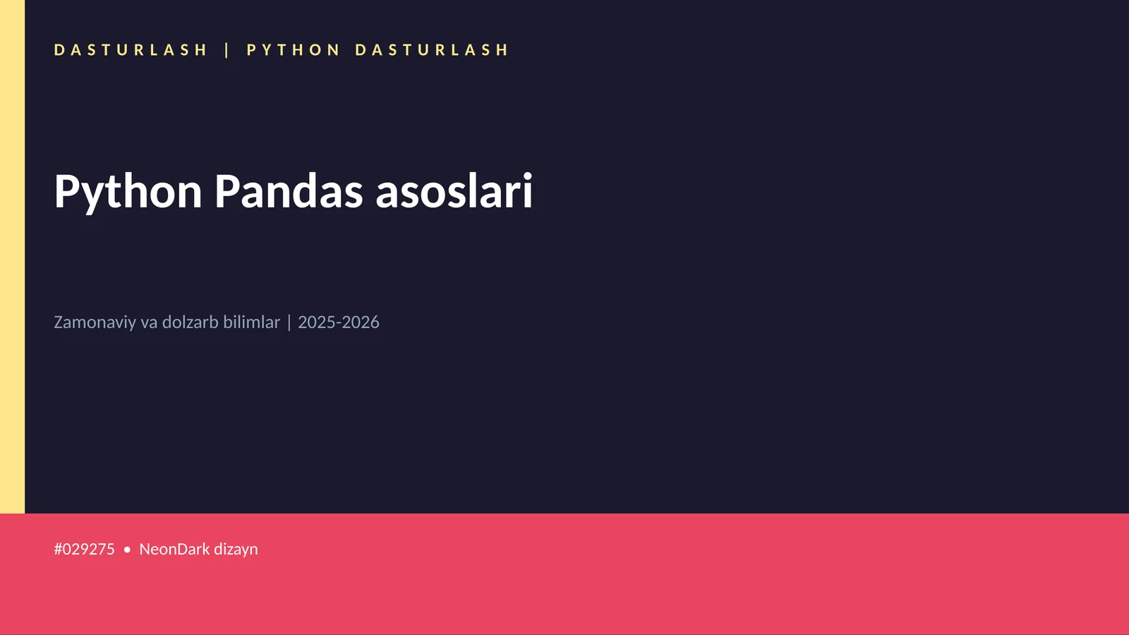 Python Pandas asoslari 1