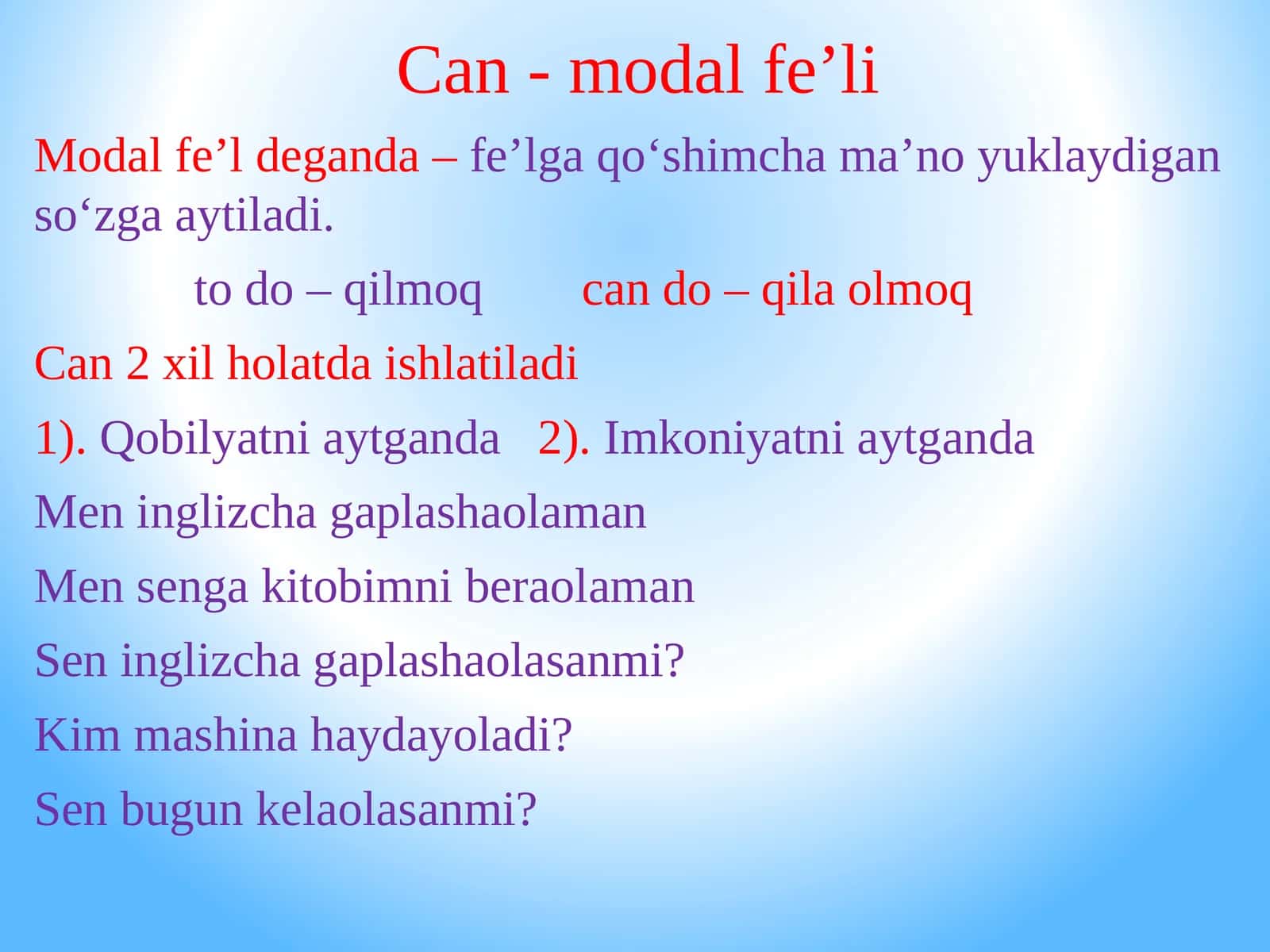 modal fe'l 1