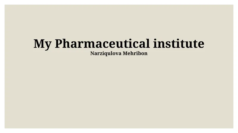Pharmaceutical Institute