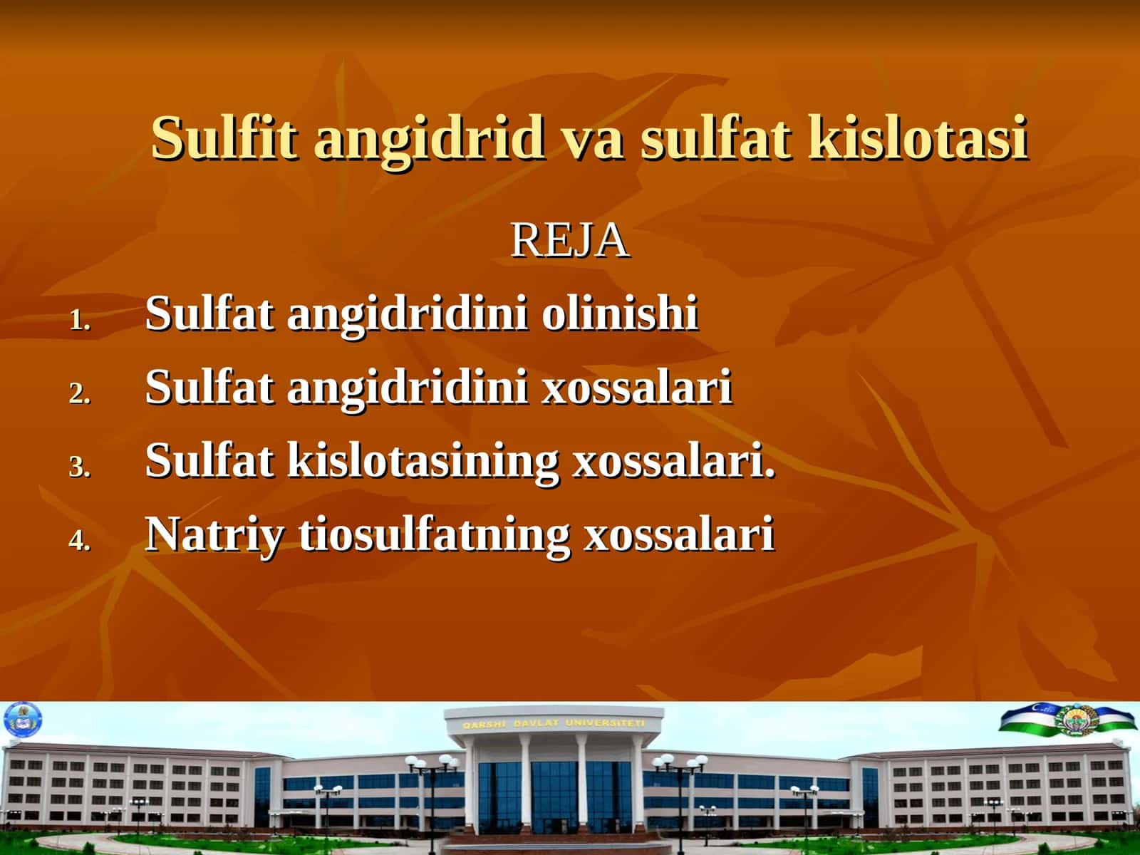 Sulfat angidridining olinishi 1