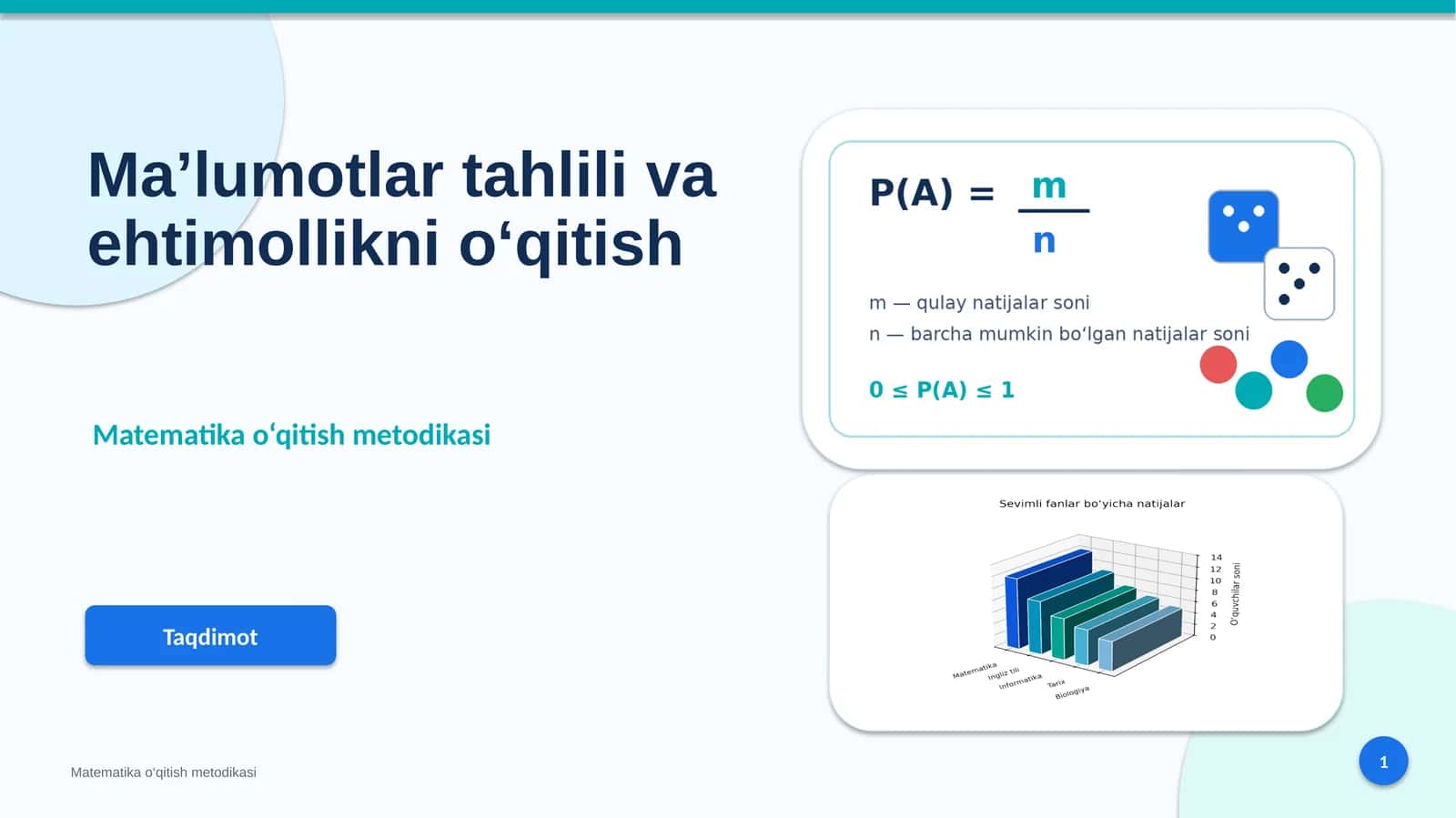 Matematika o‘qitish metodikasi 1
