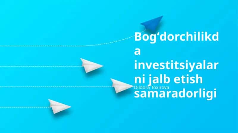 Bogʻdorchilikda investitsiyalarni jalb etish samaradorligi 1