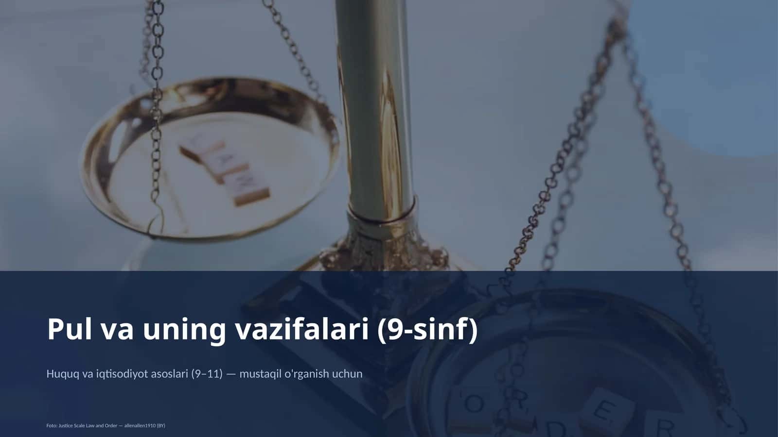 Pul va uning vazifalari (9-sinf) 1