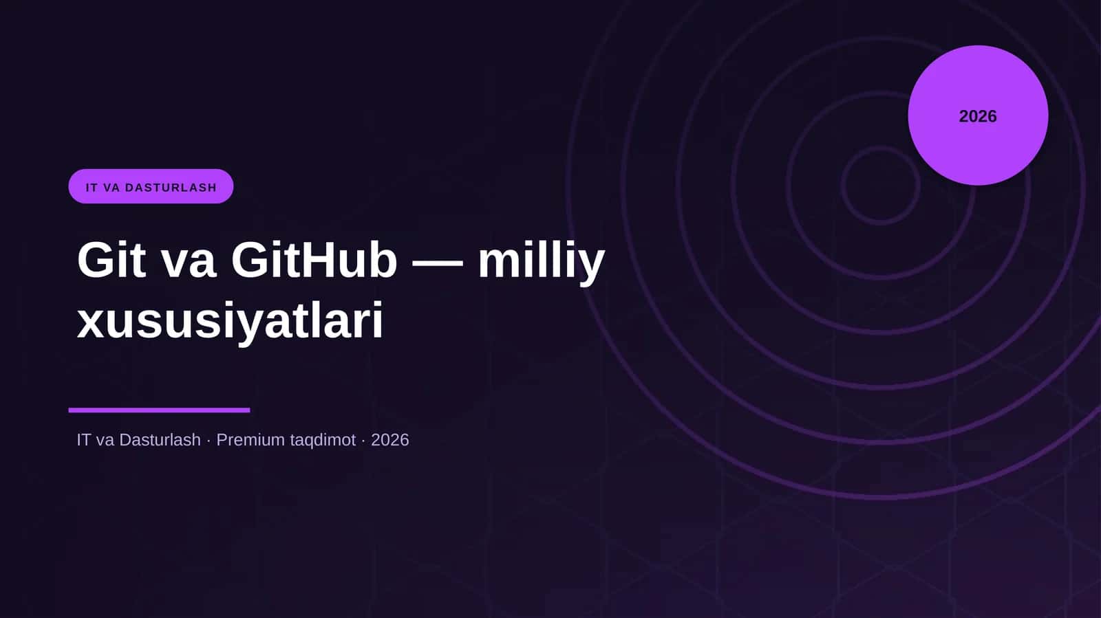 Git va GitHub — milliy xususiyatlari 1