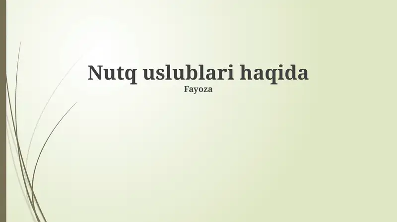 Nutq uslublari 1