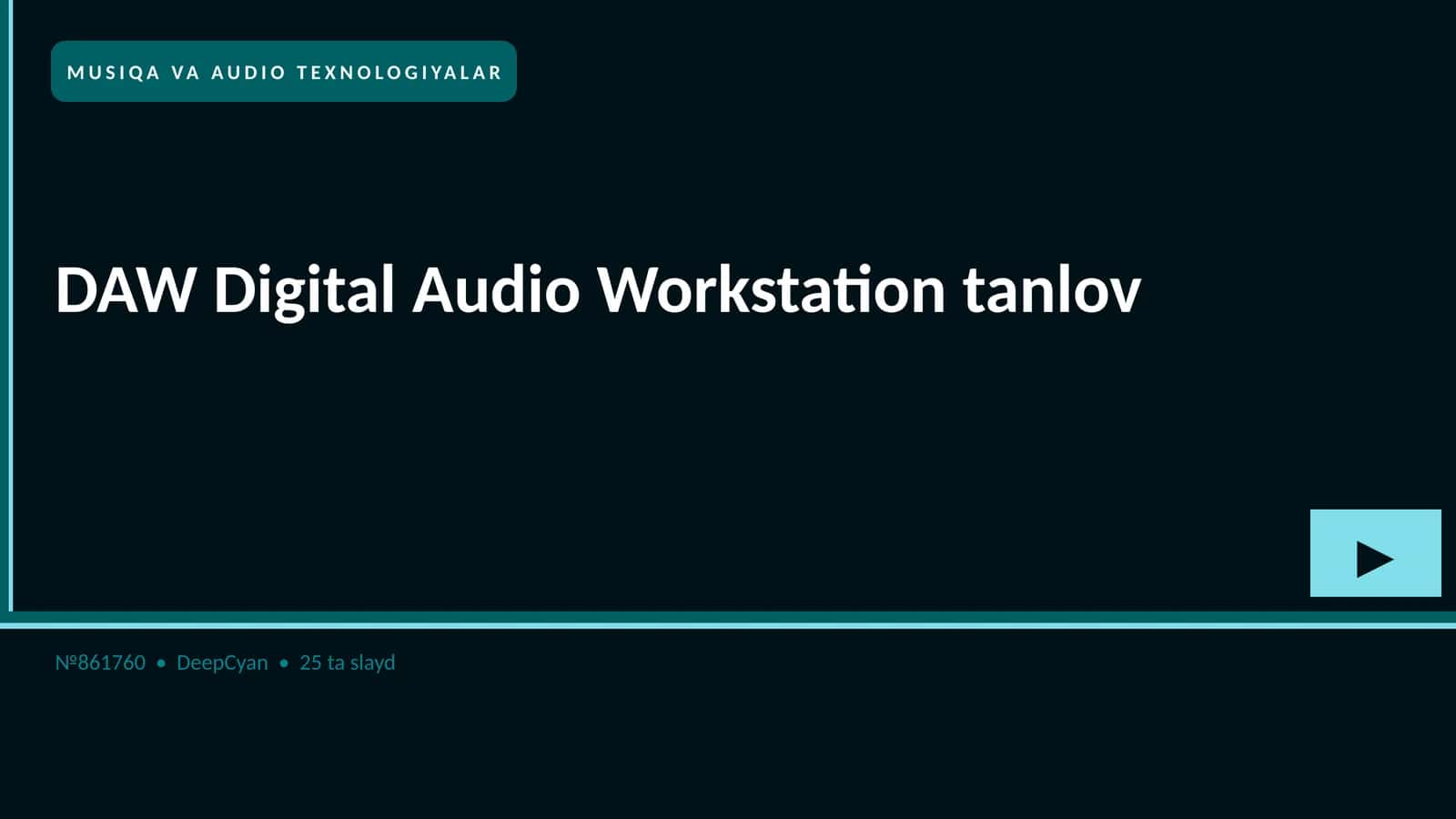 DAW Digital Audio Workstation tanlov 1