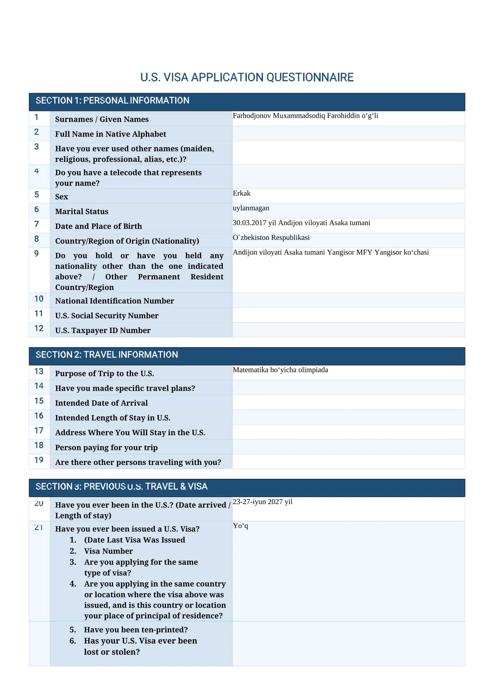 Matematika bo‘yicha olimpiada 1