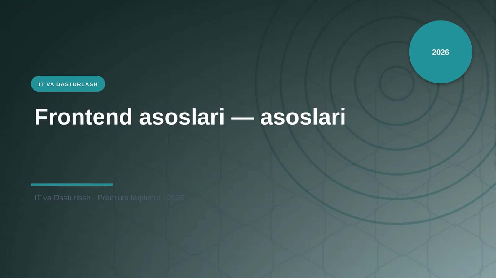 Frontend asoslari — asoslari 1