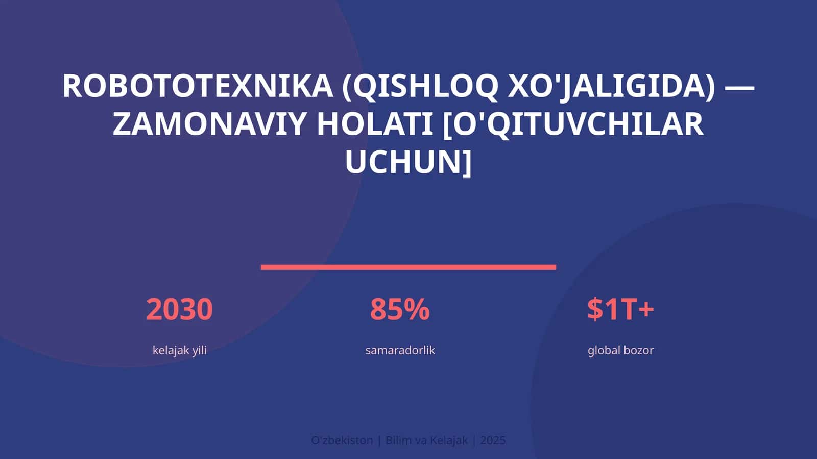 Robototexnika (qishloq xo'jaligida) — zamonaviy holati [o'qituvchilar uchun] 1