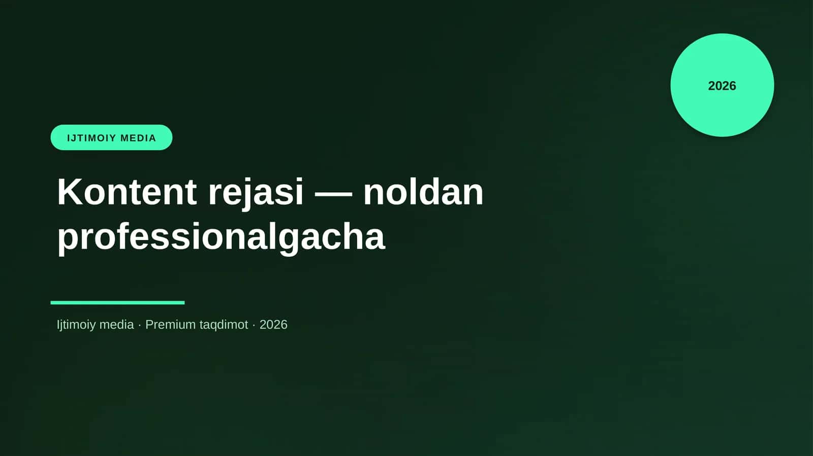 Kontent rejasi — noldan professionalgacha 1