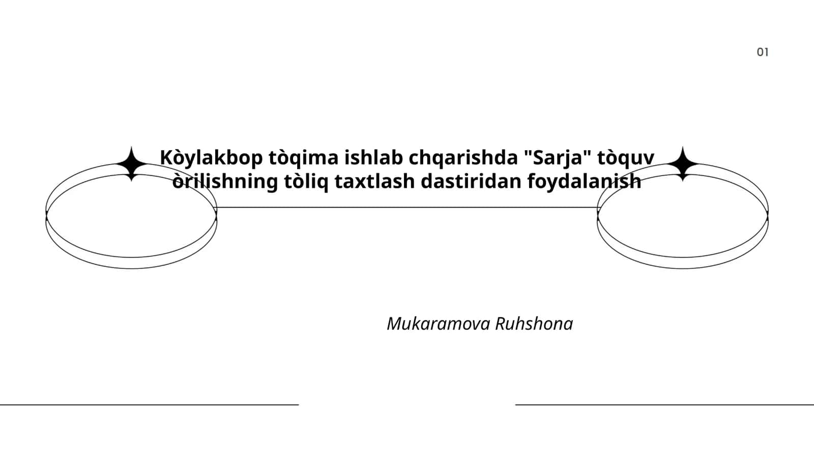 Kòylakbop tòqima ishlab chqarishda "Sarja" tòquv òrilishning tòliq taxtlash dastiridan foydalanish 1