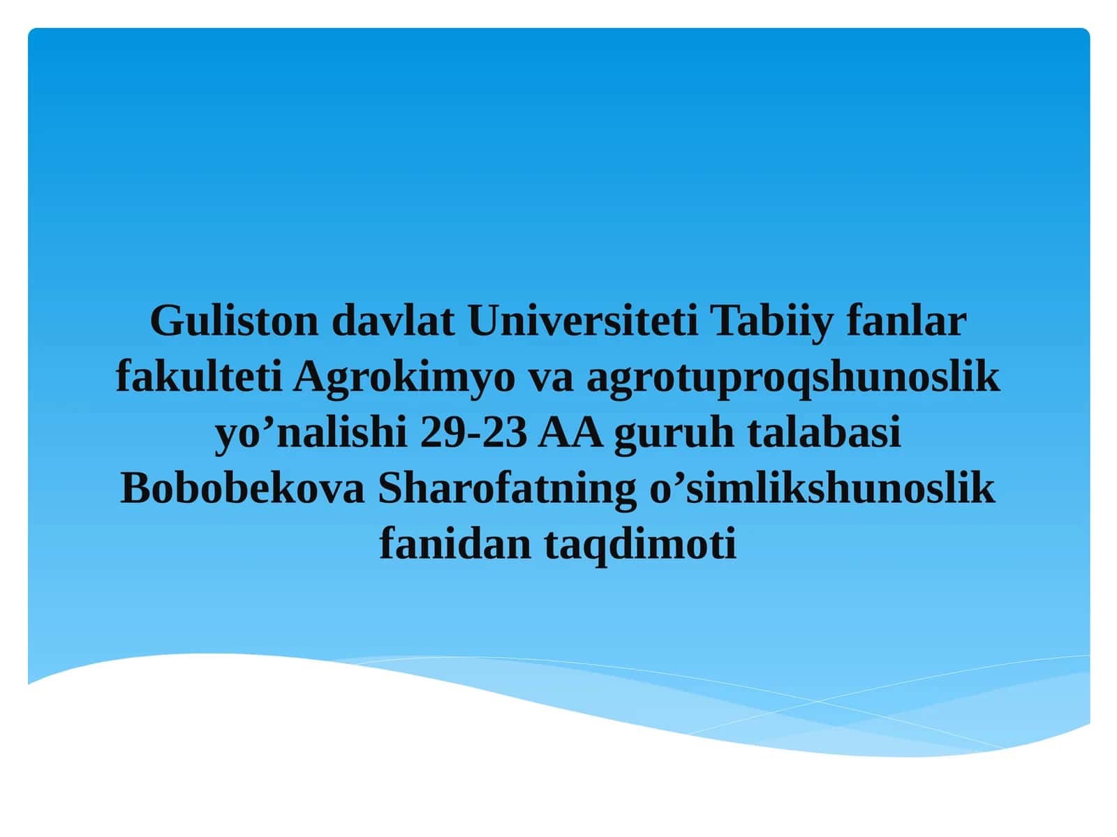 Tugunakmevalilarning ahamiyati va kartoshka biologiyasi va yetishtirish texnologiyasi 1