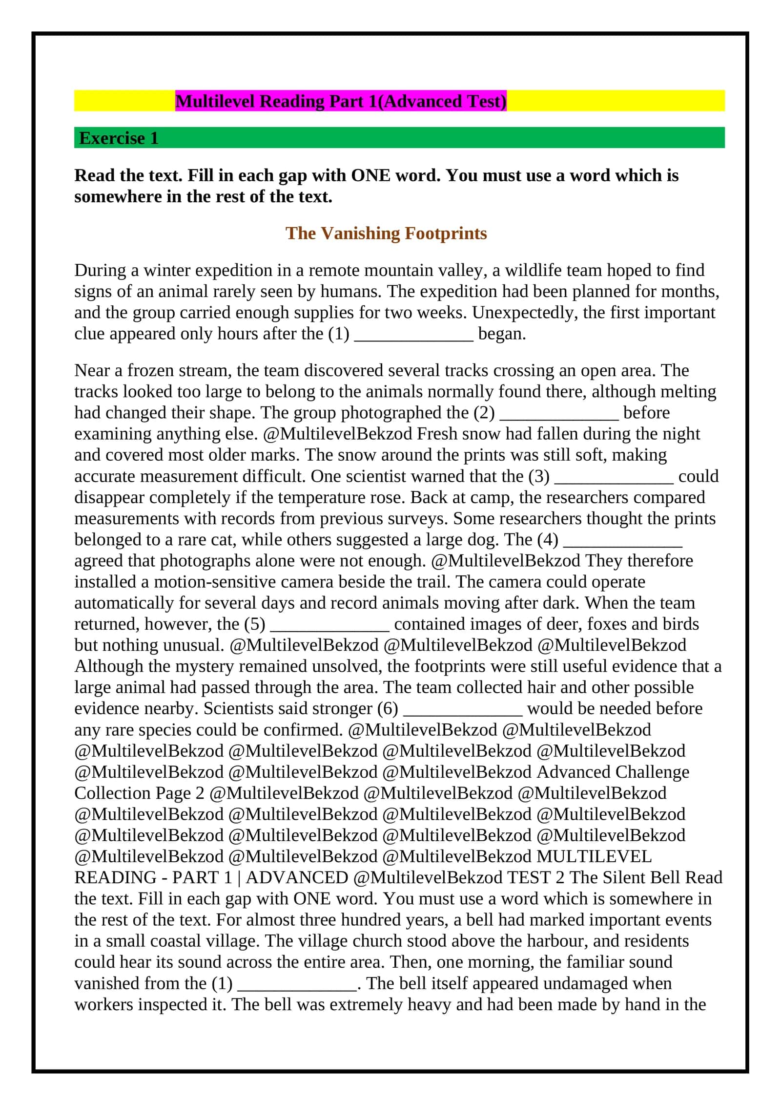 Reading Part1 (Professional Practice Tests). 1