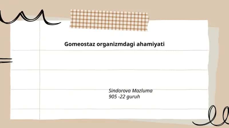 Gomeostaz: Tushuncha va Asosiy Printsiplar 1