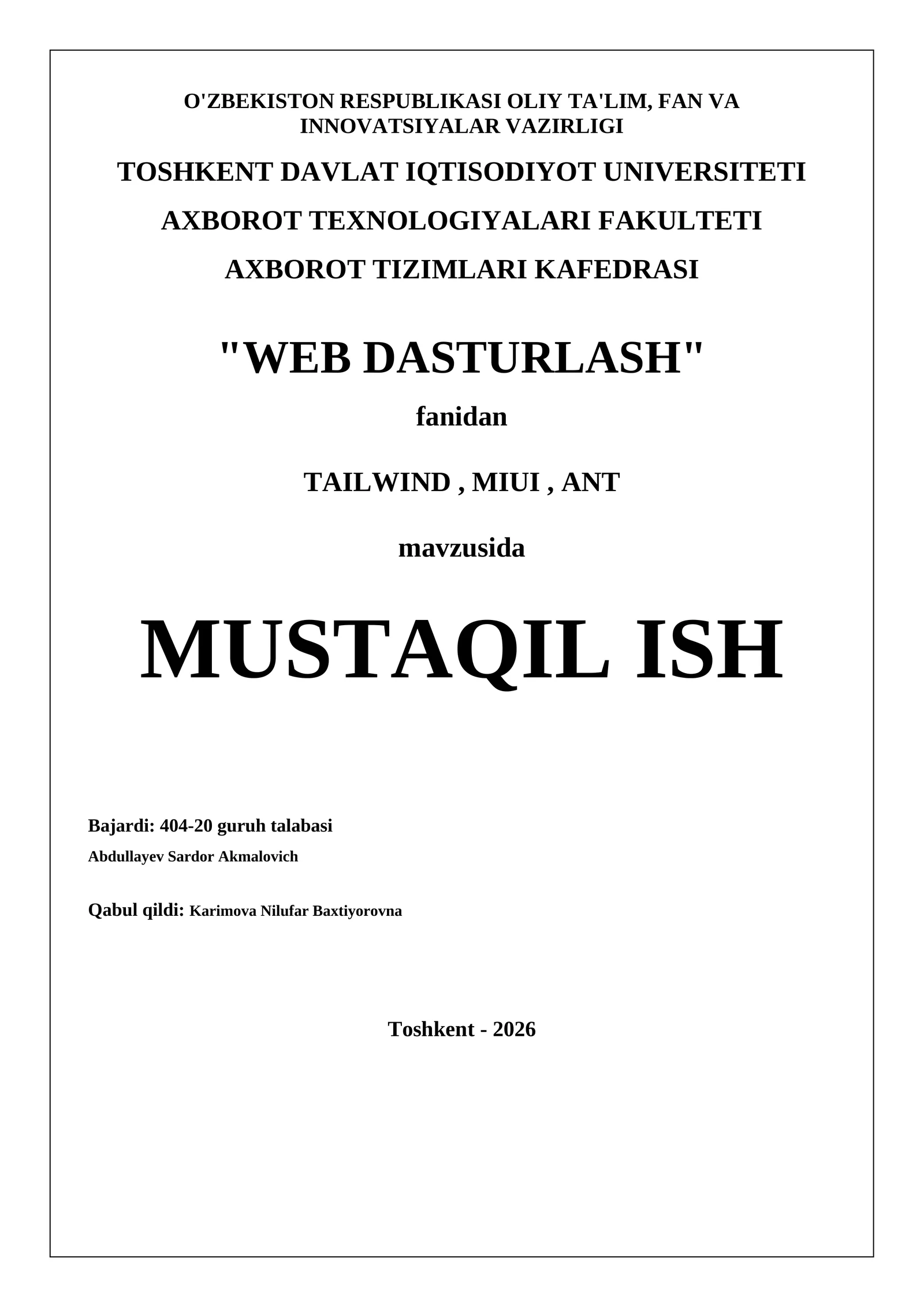 WEB DASTURLASH 1