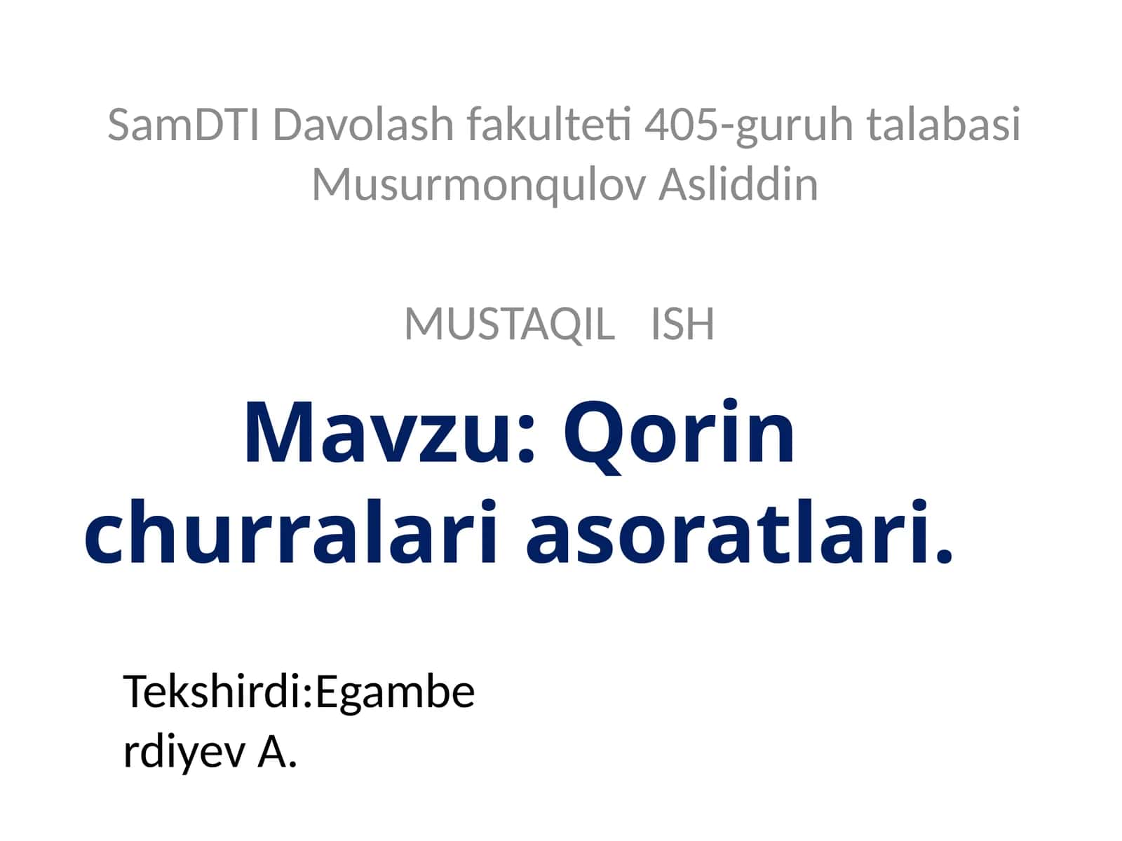 Qorin tashqi churralari va ularning asoratlari 1