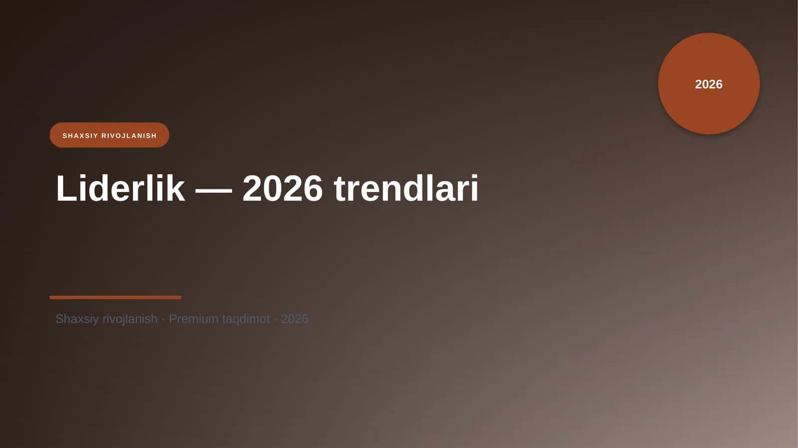 Liderlik — 2026 trendlari 1