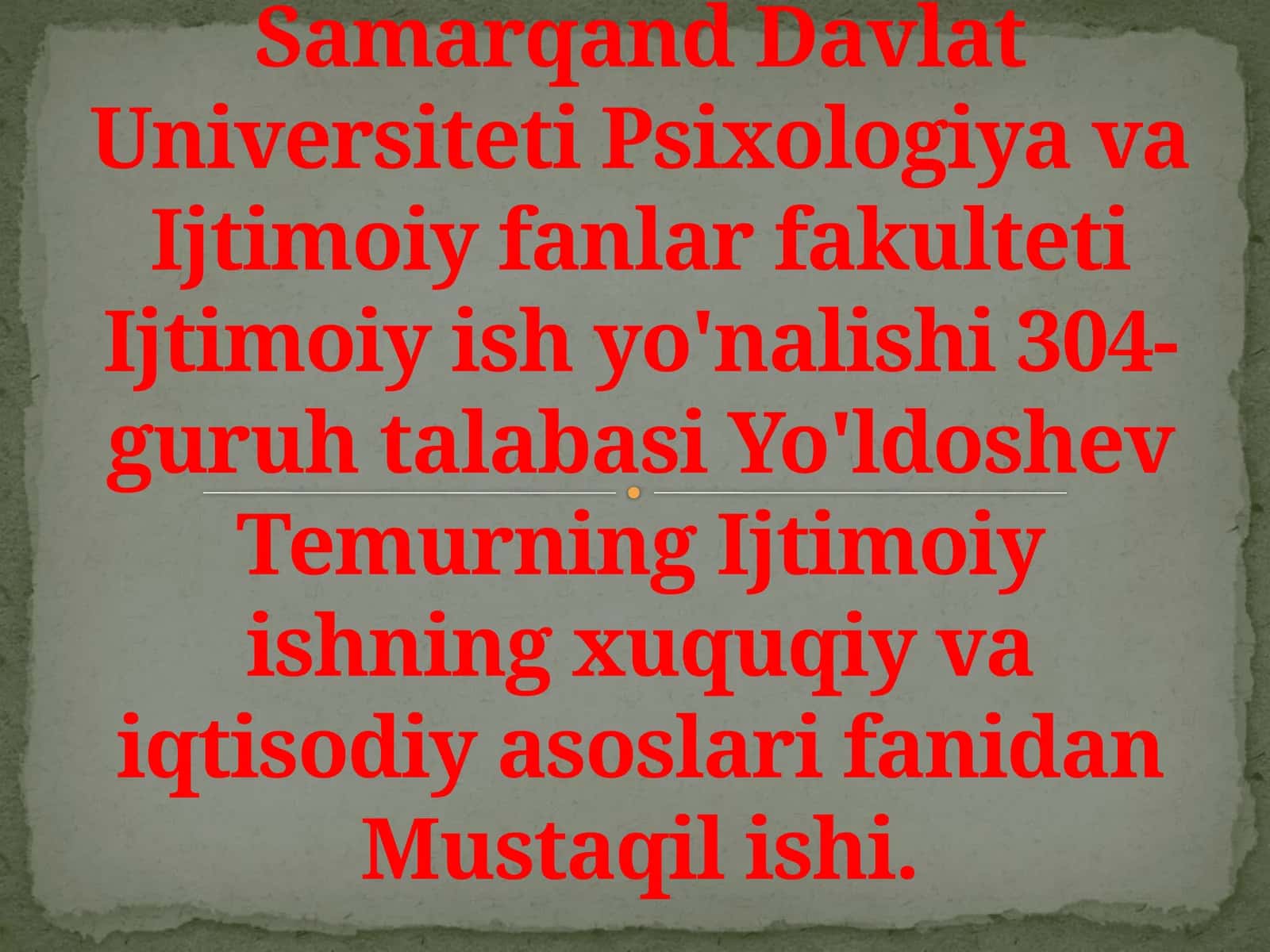 Bolali oilalarning davlat tomonidan qo'llab quvvatlashning xuquqiy asoslari 1