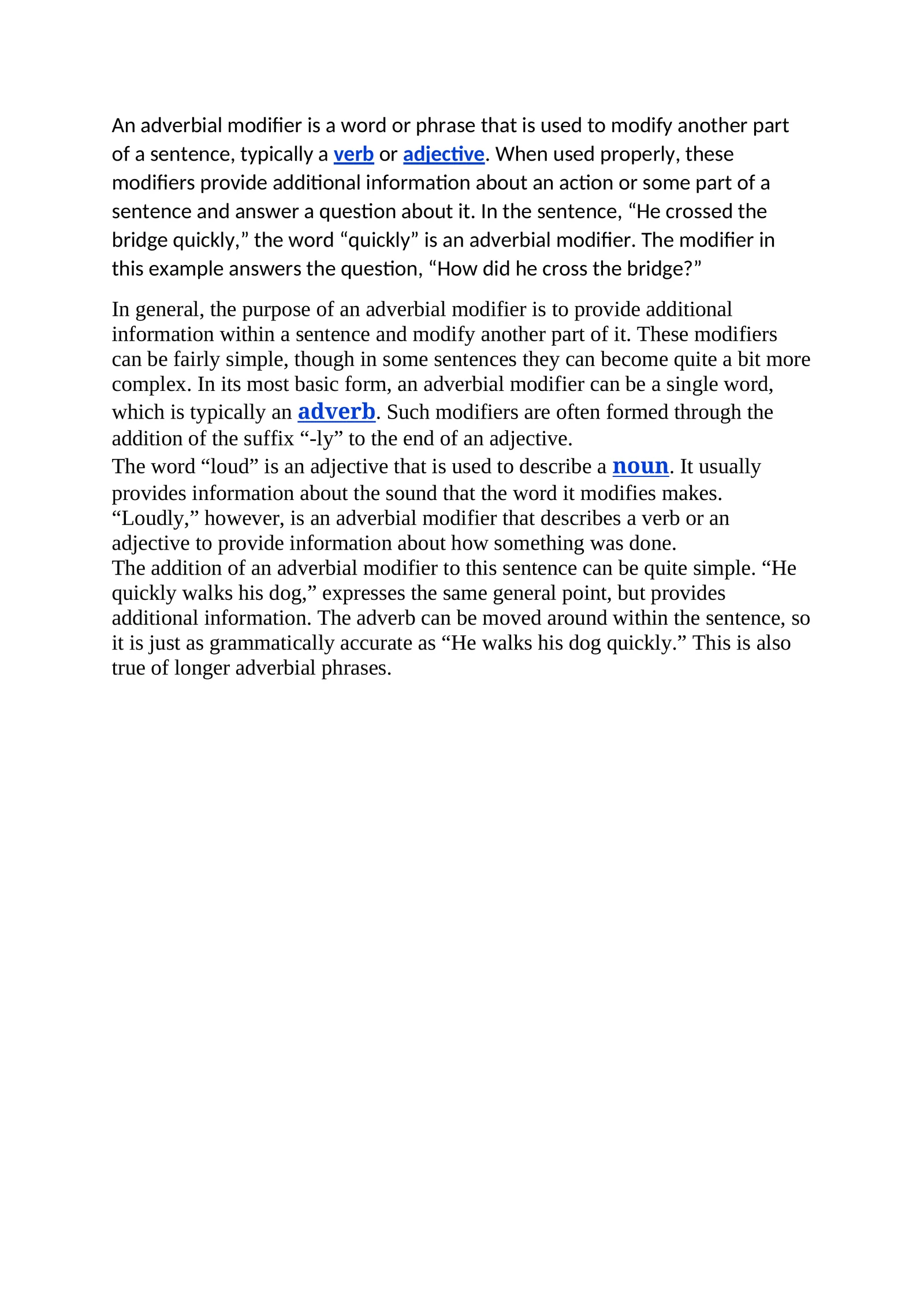 Adverbial Modifiers 1