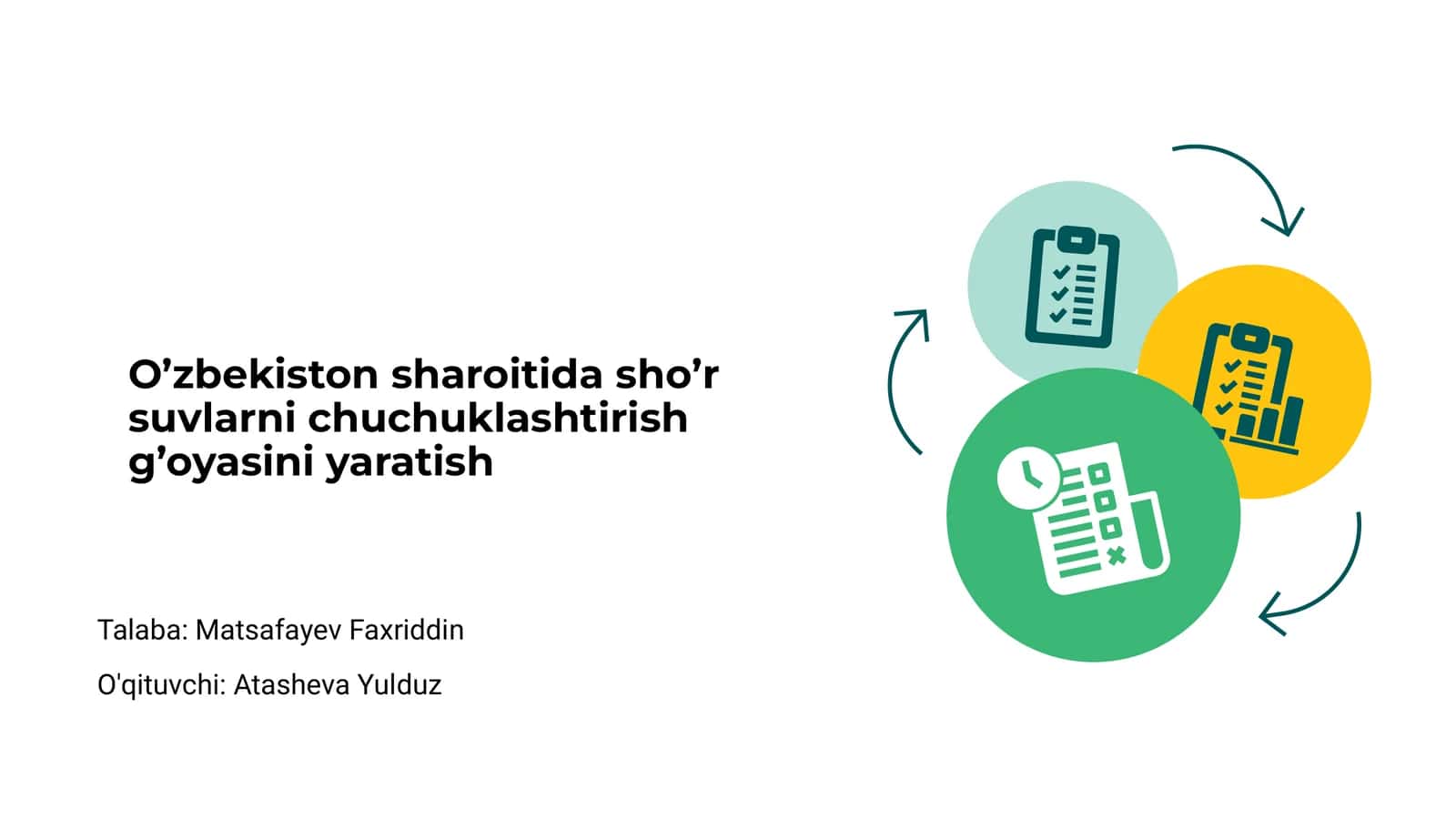 O‘zbekiston sharoitida sho‘r suvlarni chuchuklashtirish g’oyasi 1