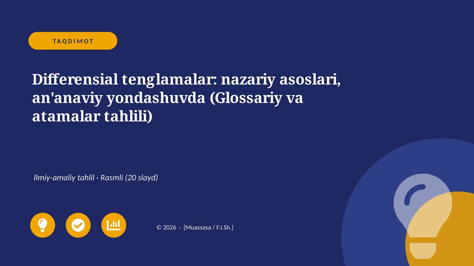 Differensial tenglamalar: nazariy asoslari, an'anaviy yondashuvda (Glossariy va atamalar tahlili) 1