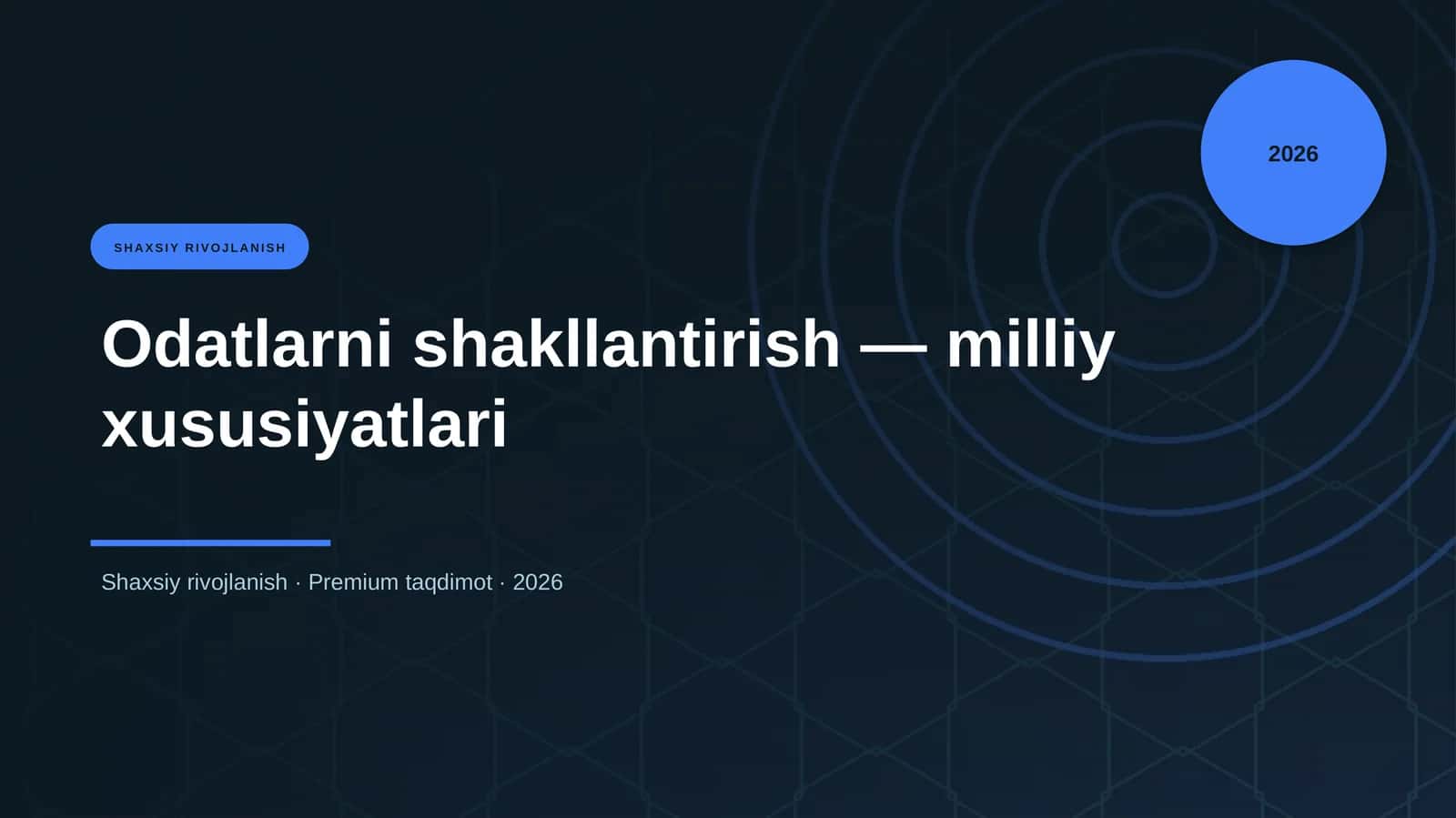 Odatlarni shakllantirish — milliy xususiyatlari 1