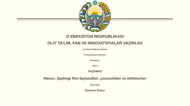 Qadimgi Rim faylasuflari,yozuvchilari va shifokorlari 1