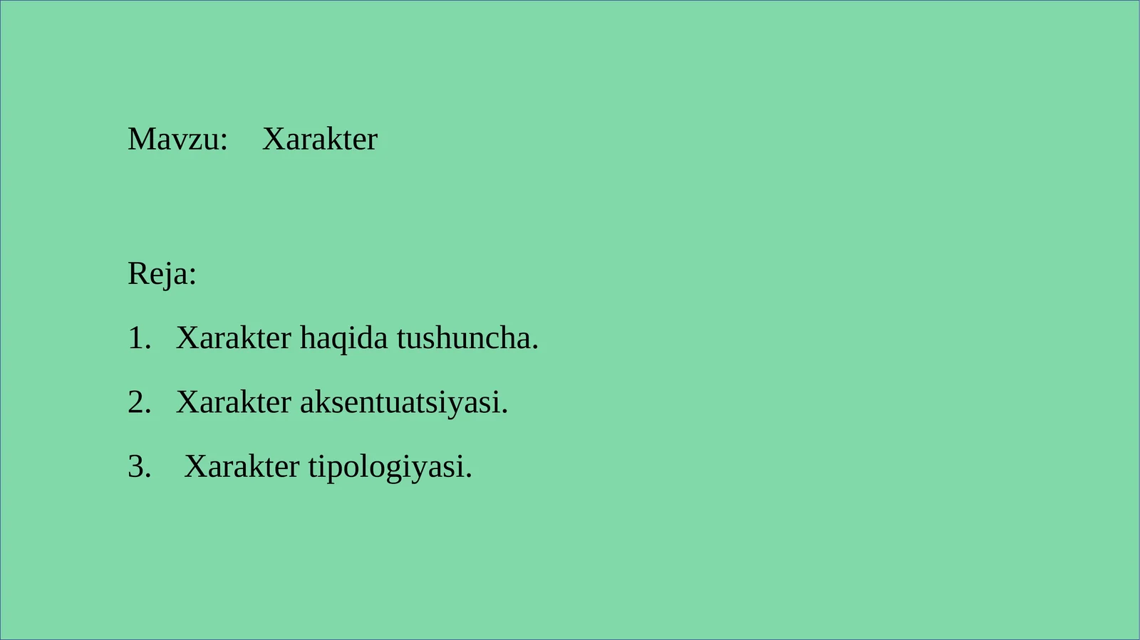 Xarakter 1