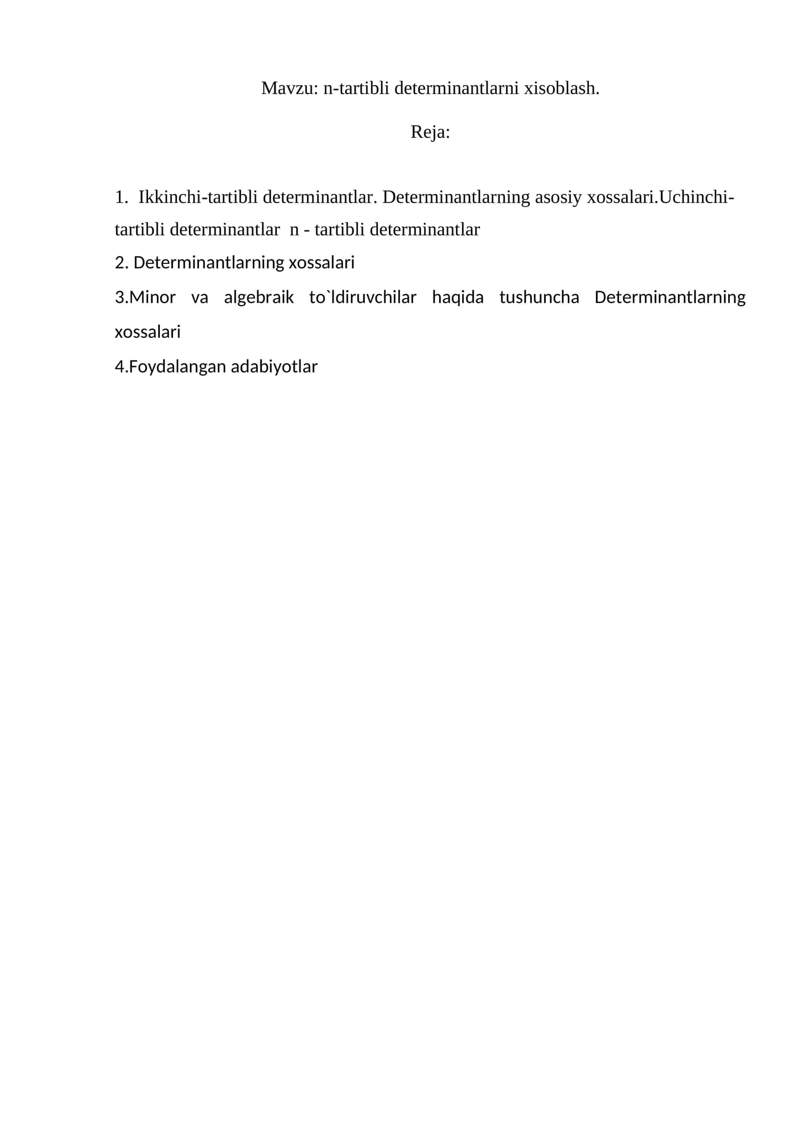 Ikkinchi-tartibli determinantlar 1