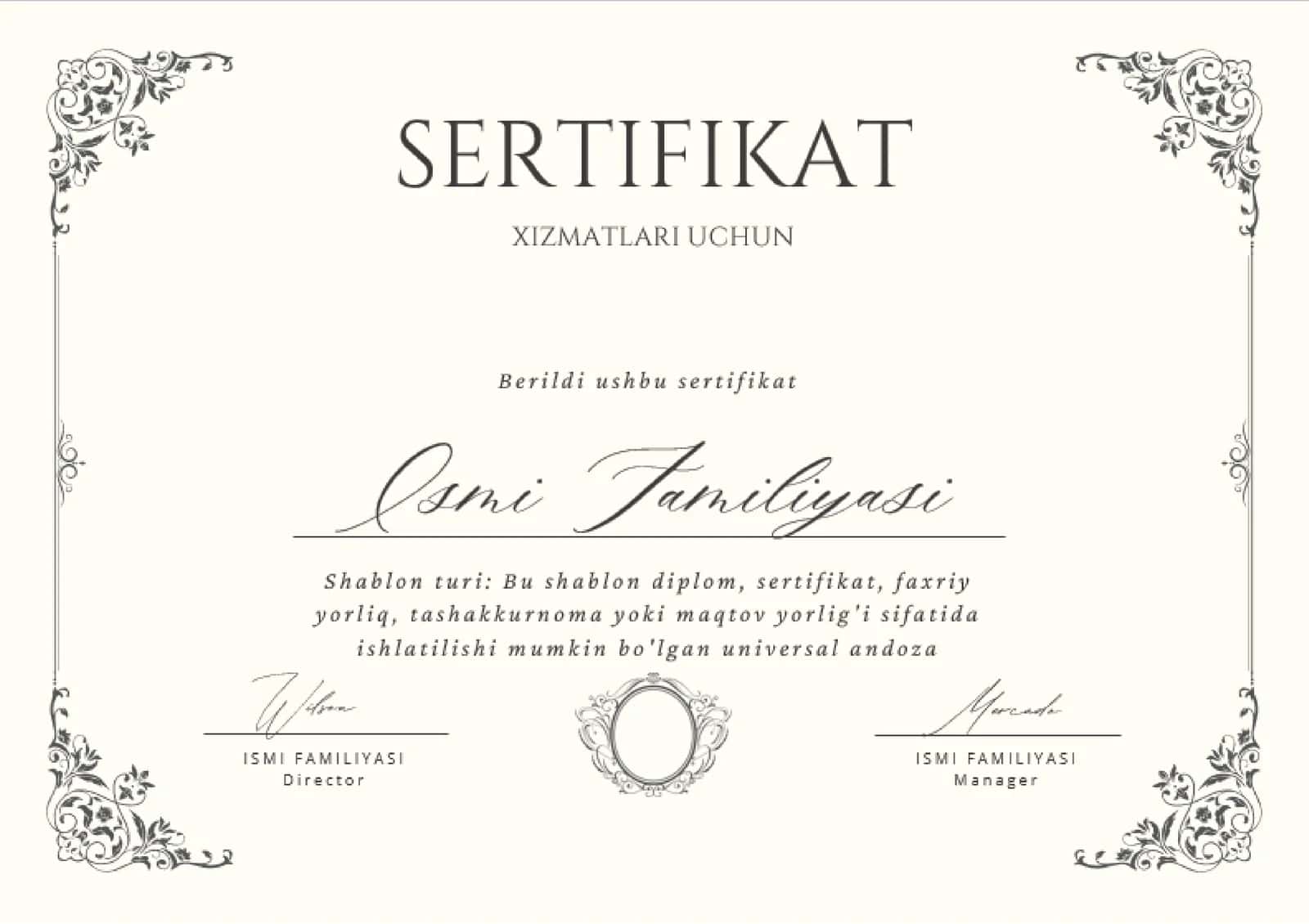 SERTIFIKAT shablon 1