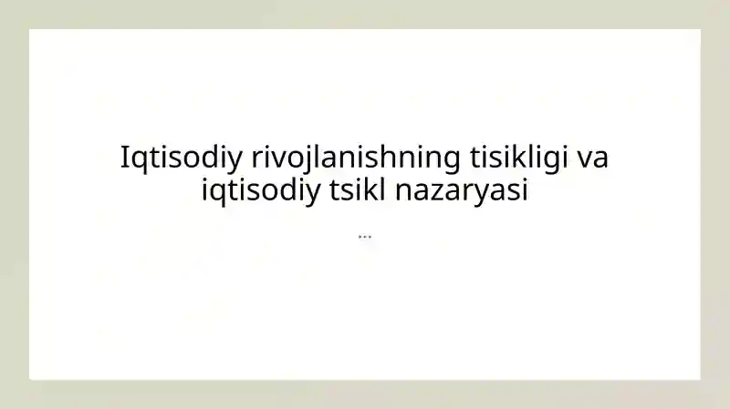 Iqtisodiy tsikllar nazariyasi
