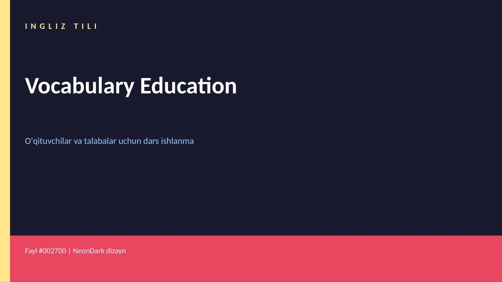 Ingliz Tili Vocabulary Education 1