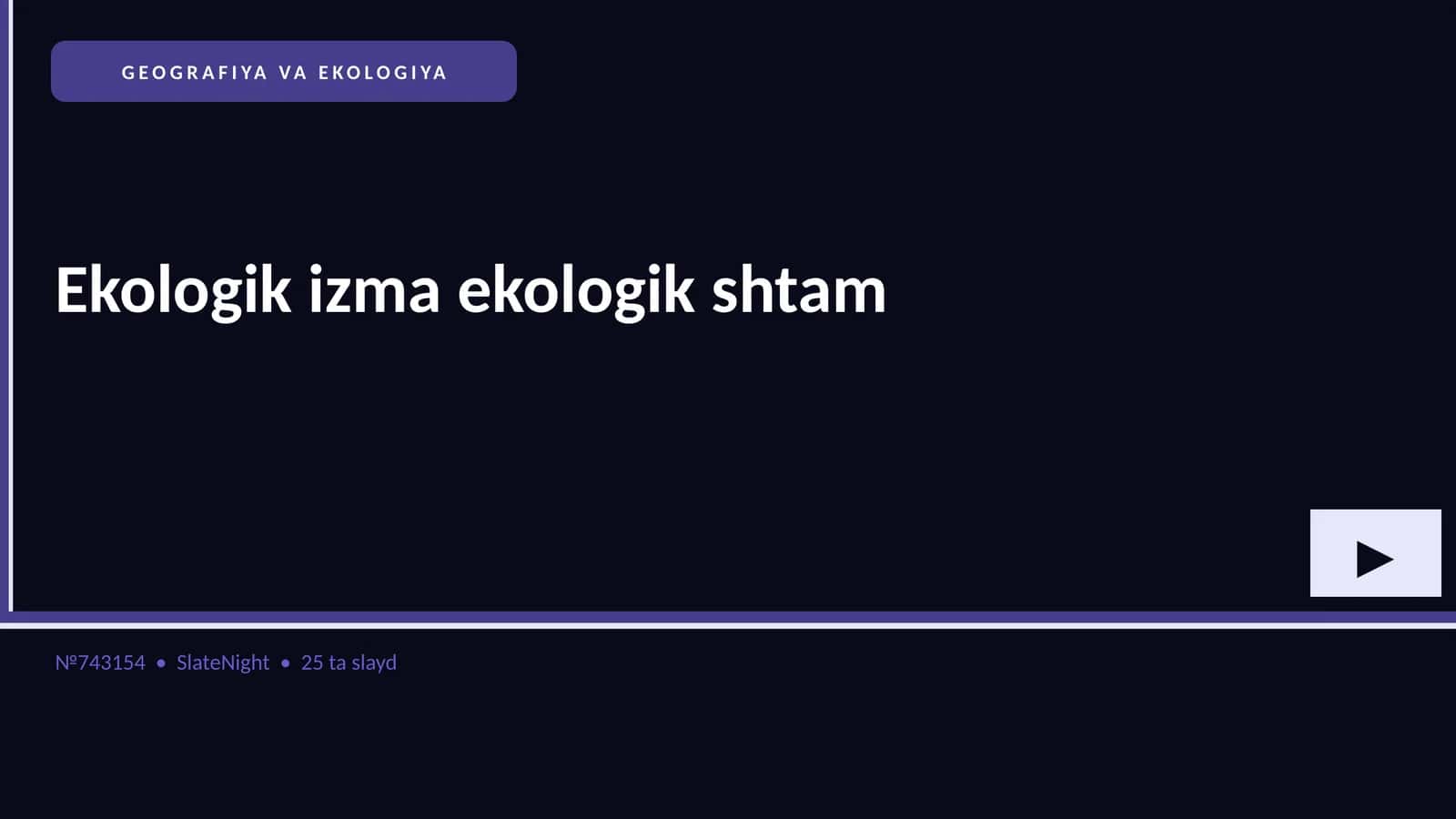 Ekologik izma ekologik shtam 1