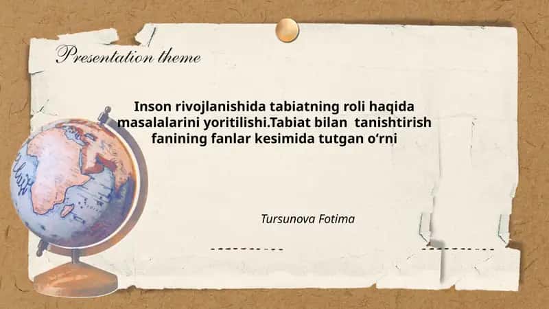 Inson rivojlanishida tabiatning roli haqida masalalarini yoritilishi 1