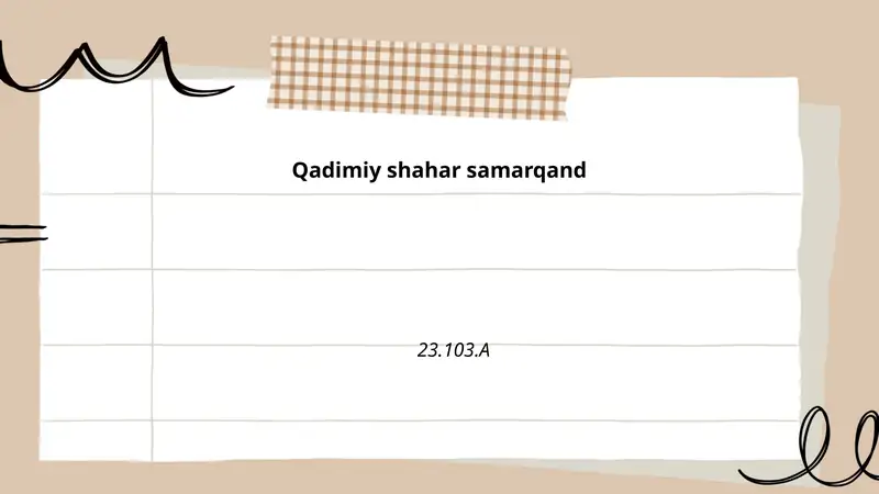 Qadimiy shahar samarqand 1