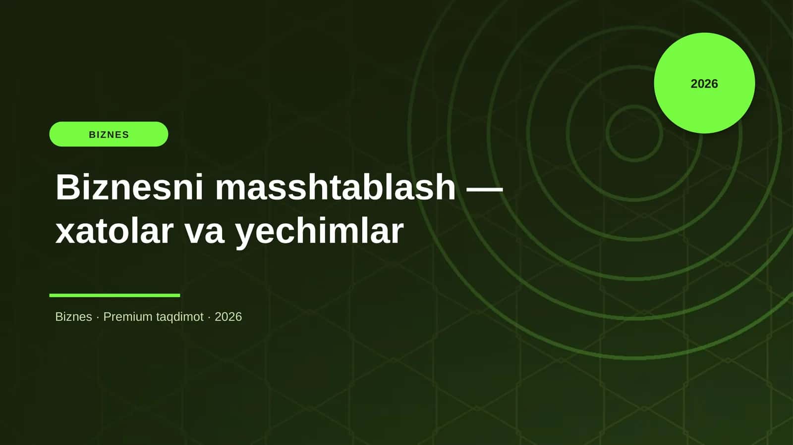 Biznesni masshtablash — xatolar va yechimlar 1